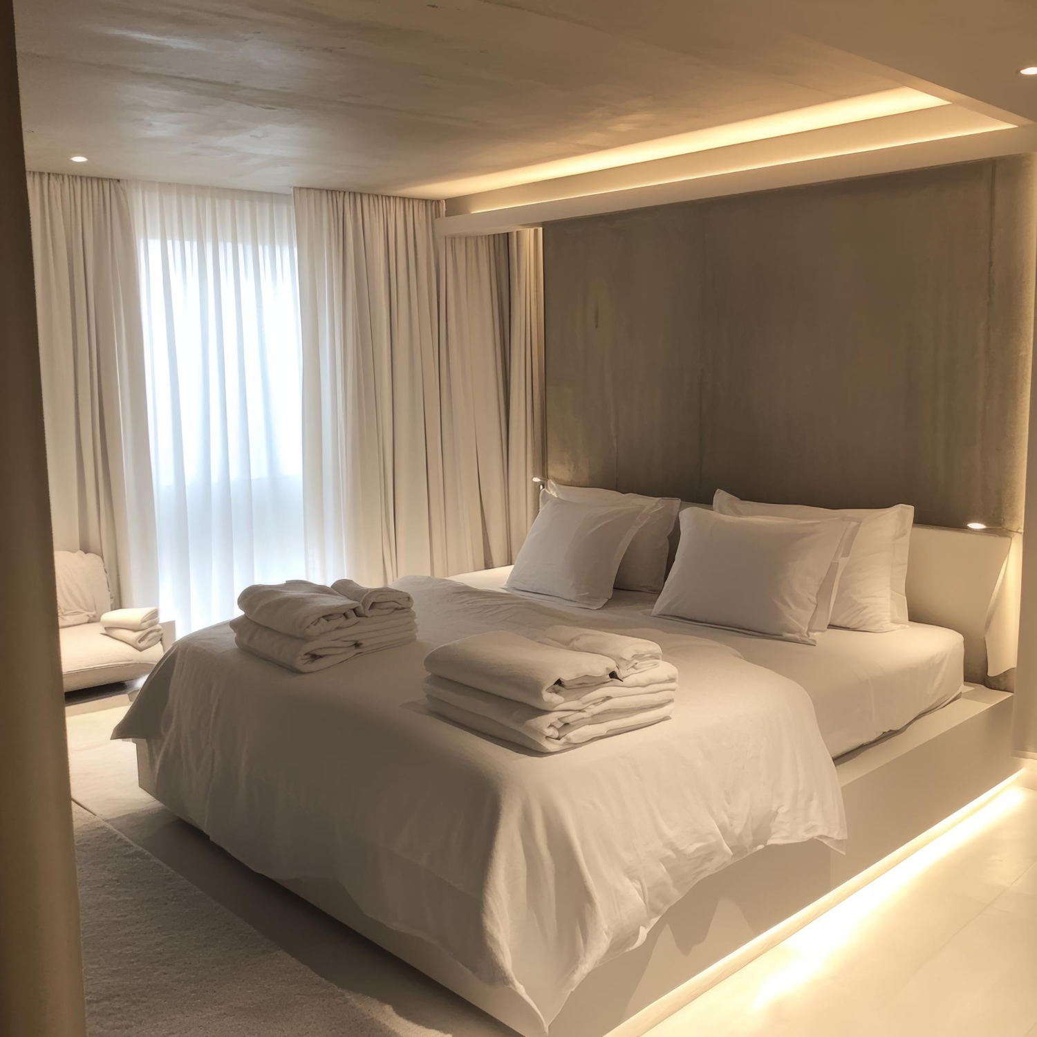 Reception di un hotel di una catena alberghiera, con arredi eleganti e finiture curate